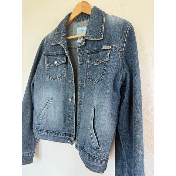 CALVIN KLEIN vintage blue denim button front 100% cotton jean jacket - Picture 4 of 5